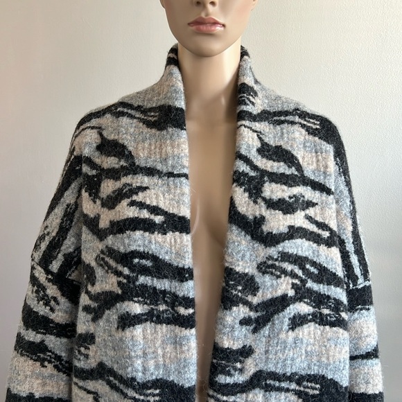 ZADIG & VOLTAIRE Mia Wool-Blend Camo Jacquard Knit Cardigan/Coat Size XS/S - Picture 9 of 16